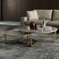Contemporary Frame Coffee Table Round Slate Top Cocktail Table Clearhalo 'Coffee & Accent Tables' 'Coffee Tables' 'coffee_tables' 'furn' 'furn_coffee_tables' 'Furniture' 'Living Room Furniture' 7070057