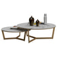 Contemporary Frame Coffee Table Round Slate Top Cocktail Table Clearhalo 'Coffee & Accent Tables' 'Coffee Tables' 'coffee_tables' 'furn' 'furn_coffee_tables' 'Furniture' 'Living Room Furniture' 7070058
