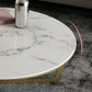 Contemporary Frame Coffee Table Round Slate Top Cocktail Table Clearhalo 'Coffee & Accent Tables' 'Coffee Tables' 'coffee_tables' 'furn' 'furn_coffee_tables' 'Furniture' 'Living Room Furniture' 7070061