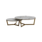 Contemporary Frame Coffee Table Round Slate Top Cocktail Table Gold Clearhalo 'Coffee & Accent Tables' 'Coffee Tables' 'coffee_tables' 'furn' 'furn_coffee_tables' 'Furniture' 'Living Room Furniture' 7070064