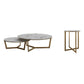 Contemporary Frame Coffee Table Round Slate Top Cocktail Table Gold Clearhalo 'Coffee & Accent Tables' 'Coffee Tables' 'coffee_tables' 'furn' 'furn_coffee_tables' 'Furniture' 'Living Room Furniture' 7070066