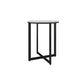 Contemporary Frame Coffee Table Round Slate Top Cocktail Table 16"L x 16"W x 22"H Black Clearhalo 'Coffee & Accent Tables' 'Coffee Tables' 'coffee_tables' 'furn' 'furn_coffee_tables' 'Furniture' 'Living Room Furniture' 7070067