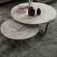 Glam White Frame Coffee Table Round Slate Top Cocktail Table Clearhalo 'Coffee & Accent Tables' 'Coffee Tables' 'coffee_tables' 'furn' 'furn_coffee_tables' 'Furniture' 'Living Room Furniture' 7070075