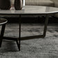Glam White Frame Coffee Table Round Slate Top Cocktail Table Clearhalo 'Coffee & Accent Tables' 'Coffee Tables' 'coffee_tables' 'furn' 'furn_coffee_tables' 'Furniture' 'Living Room Furniture' 7070080