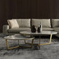 Glam White Frame Coffee Table Round Slate Top Cocktail Table Gold Clearhalo 'Coffee & Accent Tables' 'Coffee Tables' 'coffee_tables' 'furn' 'furn_coffee_tables' 'Furniture' 'Living Room Furniture' 7070086