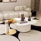 Contemporary Coffee Table Pedestal Slate Coffee Cocktail Table Clearhalo 'Coffee & Accent Tables' 'Coffee Tables' 'coffee_tables' 'furn' 'furn_coffee_tables' 'Furniture' 'Living Room Furniture' 7070094