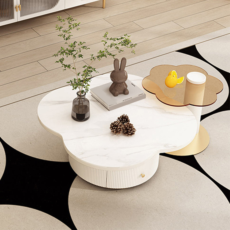 Contemporary Coffee Table Pedestal Slate Coffee Cocktail Table Clearhalo 'Coffee & Accent Tables' 'Coffee Tables' 'coffee_tables' 'furn' 'furn_coffee_tables' 'Furniture' 'Living Room Furniture' 7070095