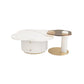 Contemporary Coffee Table Pedestal Slate Coffee Cocktail Table 35"L x 35"W x 15"H + 22"L x 22"W x 21"H Clearhalo 'Coffee & Accent Tables' 'Coffee Tables' 'coffee_tables' 'furn' 'furn_coffee_tables' 'Furniture' 'Living Room Furniture' 7070106