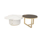 Contemporary Coffee Table Pedestal Slate Coffee Cocktail Table 35"L x 35"W x 15"H + 28"L x 28"W x 18"H Clearhalo 'Coffee & Accent Tables' 'Coffee Tables' 'coffee_tables' 'furn' 'furn_coffee_tables' 'Furniture' 'Living Room Furniture' 7070107