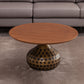 Pedestal Coffee Table Contemporary Solid Wood Coffee Cocktail Table 31"L x 31"W x 16"H Bronze Clearhalo 'Coffee & Accent Tables' 'Coffee Tables' 'coffee_tables' 'furn' 'furn_coffee_tables' 'Furniture' 'Living Room Furniture' 7070114