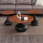 Pedestal Coffee Table Contemporary Solid Wood Coffee Cocktail Table Clearhalo 'Coffee & Accent Tables' 'Coffee Tables' 'coffee_tables' 'furn' 'furn_coffee_tables' 'Furniture' 'Living Room Furniture' 7070115