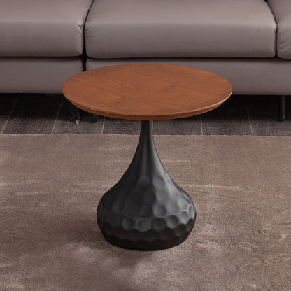 Pedestal Coffee Table Contemporary Solid Wood Coffee Cocktail Table 20"L x 20"W x 18.5"H Black Clearhalo 'Coffee & Accent Tables' 'Coffee Tables' 'coffee_tables' 'furn' 'furn_coffee_tables' 'Furniture' 'Living Room Furniture' 7070116