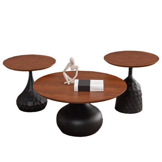 Pedestal Coffee Table Contemporary Solid Wood Coffee Cocktail Table Clearhalo 'Coffee & Accent Tables' 'Coffee Tables' 'coffee_tables' 'furn' 'furn_coffee_tables' 'Furniture' 'Living Room Furniture' 7070133