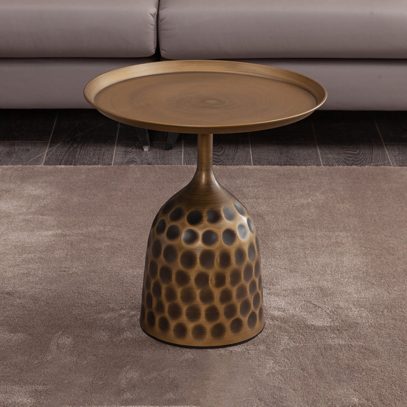 Pedestal Coffee Table Contemporary Solid Wood Coffee Cocktail Table 20"L x 20"W x 21"H Bronze Clearhalo 'Coffee & Accent Tables' 'Coffee Tables' 'coffee_tables' 'furn' 'furn_coffee_tables' 'Furniture' 'Living Room Furniture' 7070135