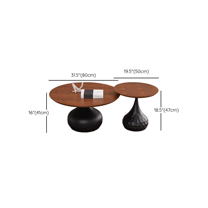 Pedestal Coffee Table Contemporary Solid Wood Coffee Cocktail Table Clearhalo 'Coffee & Accent Tables' 'Coffee Tables' 'coffee_tables' 'furn' 'furn_coffee_tables' 'Furniture' 'Living Room Furniture' 7070140