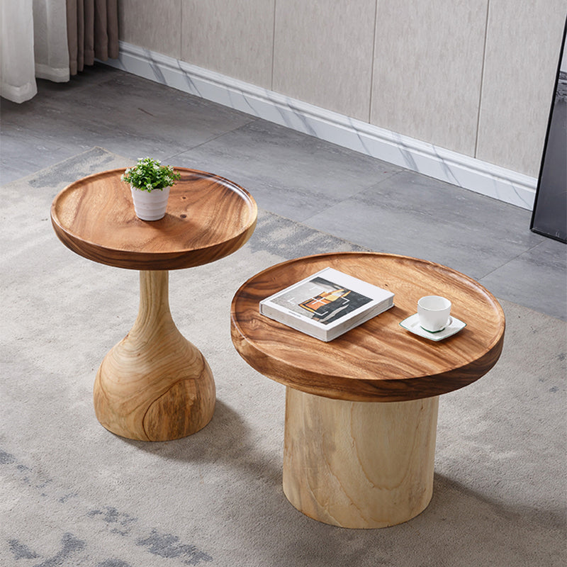 Pedestal Coffee Table Solid Wood Tray Top Coffee Cocktail Table Clearhalo 'Coffee & Accent Tables' 'Coffee Tables' 'coffee_tables' 'furn' 'furn_coffee_tables' 'Furniture' 'Living Room Furniture' 7070145