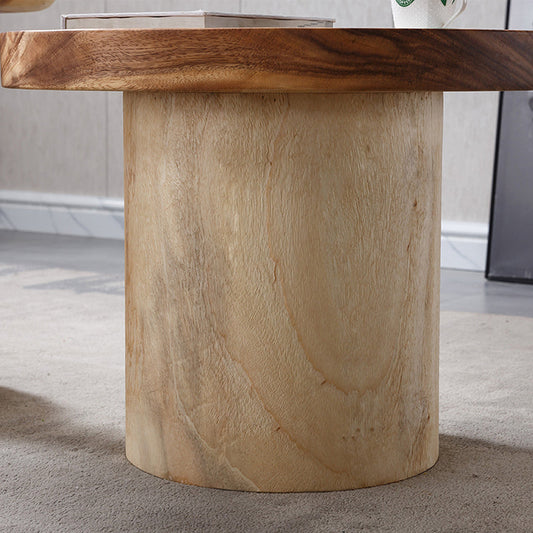 Pedestal Coffee Table Solid Wood Tray Top Coffee Cocktail Table Clearhalo 'Coffee & Accent Tables' 'Coffee Tables' 'coffee_tables' 'furn' 'furn_coffee_tables' 'Furniture' 'Living Room Furniture' 7070153