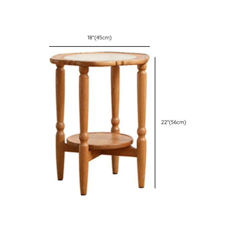 4 Legs Coffee Table No Distressing Solid Wood Coffee Table with Shelf Clearhalo 'Coffee & Accent Tables' 'Coffee Tables' 'coffee_tables' 'furn' 'furn_coffee_tables' 'Furniture' 'Living Room Furniture' 7070176