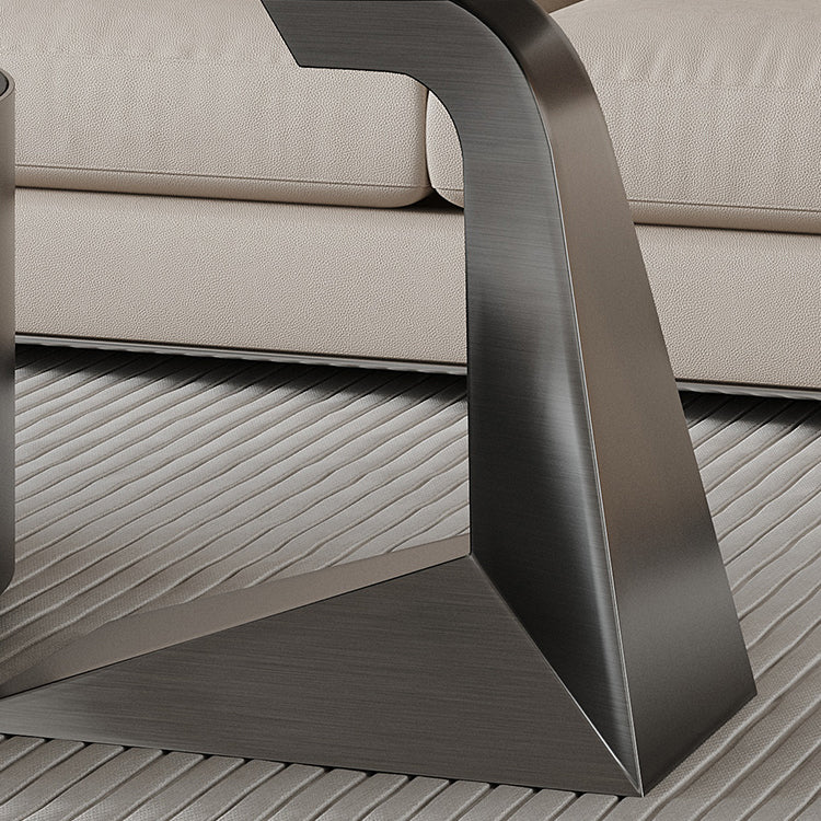 Contemporary Round Glass Coffee Table Set 1-Drawer 2 Piece Bunching Tables Clearhalo 'Coffee & Accent Tables' 'Coffee Tables' 'coffee_tables' 'furn' 'furn_coffee_tables' 'Furniture' 'Living Room Furniture' 7070205