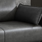 Modernes 2-Sitz-Sofa Kunstledertuxedo-Armsofa mit 2 Kissen