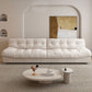 Contemporary White Sofa Faux Leather Armless Sofa with Loose Back Clearhalo 'furn' 'furn_sofas' 'Furniture' 'Living Room Furniture' 'Sofa' 'sofas' 7070385