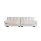 Contemporary White Sofa Faux Leather Armless Sofa with Loose Back 102.4"L x 39.4"W x 29.5"H Suede Clearhalo 'furn' 'furn_sofas' 'Furniture' 'Living Room Furniture' 'Sofa' 'sofas' 7070386