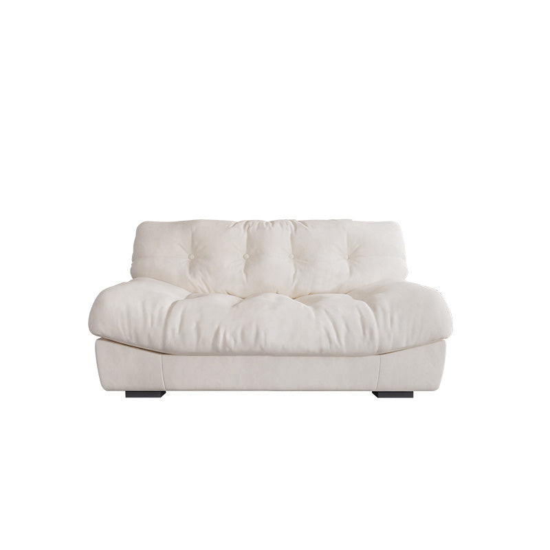 Contemporary White Sofa Faux Leather Armless Sofa with Loose Back 70.9"L x 39.4"W x 29.5"H Clearhalo 'furn' 'furn_sofas' 'Furniture' 'Living Room Furniture' 'Sofa' 'sofas' 7070391