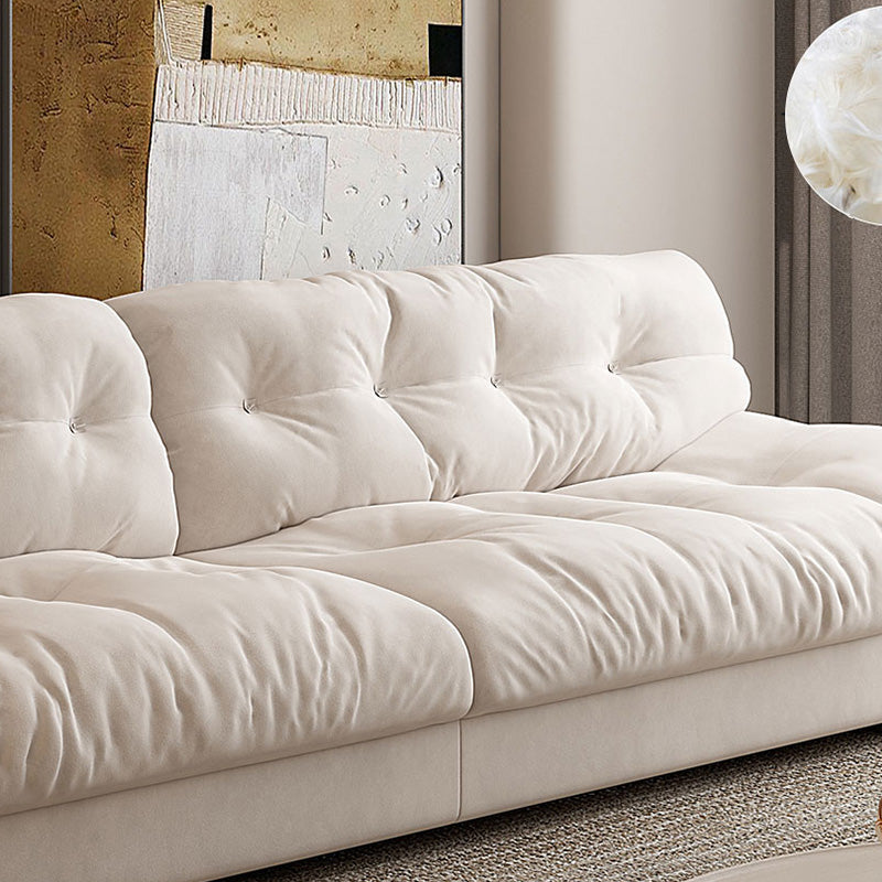Contemporary White Sofa Faux Leather Armless Sofa with Loose Back Clearhalo 'furn' 'furn_sofas' 'Furniture' 'Living Room Furniture' 'Sofa' 'sofas' 7070392