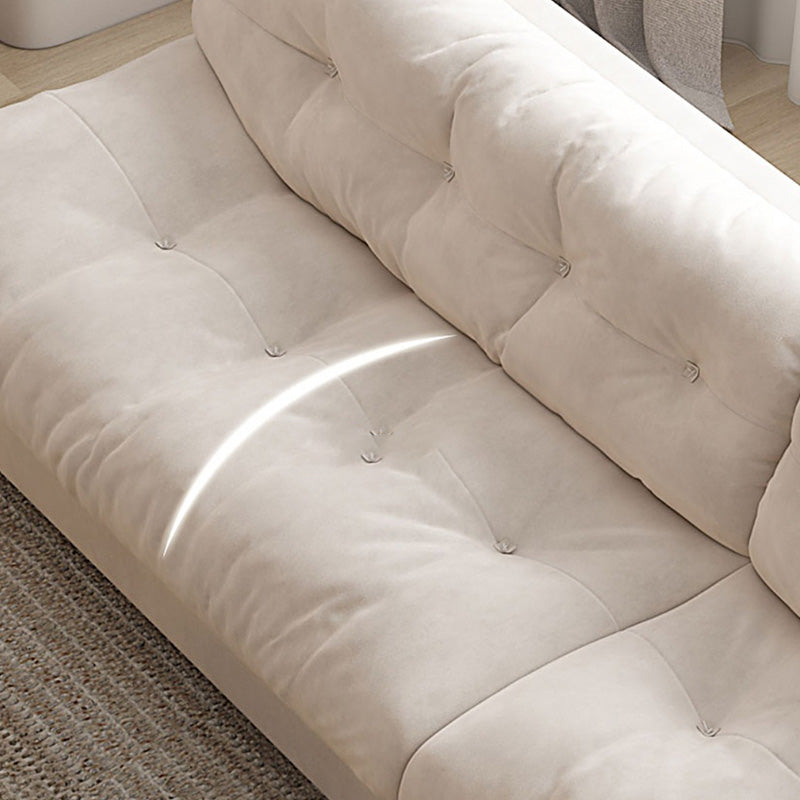 Contemporary White Sofa Faux Leather Armless Sofa with Loose Back Clearhalo 'furn' 'furn_sofas' 'Furniture' 'Living Room Furniture' 'Sofa' 'sofas' 7070394