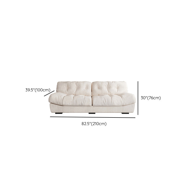Contemporary White Sofa Faux Leather Armless Sofa with Loose Back Clearhalo 'furn' 'furn_sofas' 'Furniture' 'Living Room Furniture' 'Sofa' 'sofas' 7070398