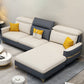 Sofa sectionnel glamour sectionnel en cuir beige avec oreillers de bostol