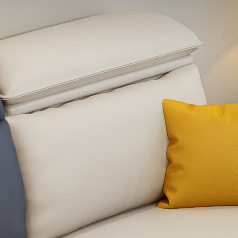 Sofa sectionnel glamour sectionnel en cuir beige avec oreillers de bostol