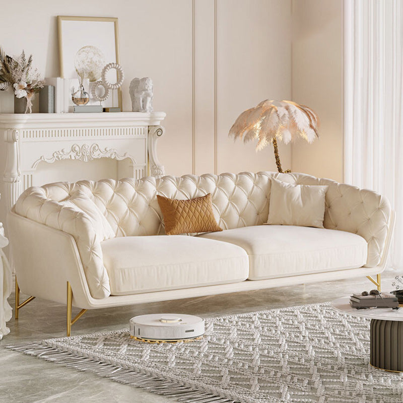 Sofá contemporáneo de Sofá con brazo de Tuxedo de Velvet con respaldo dividido con mechones
