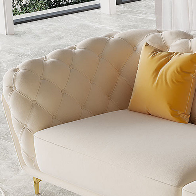 Sofá contemporáneo de Sofá con brazo de Tuxedo de Velvet con respaldo dividido con mechones