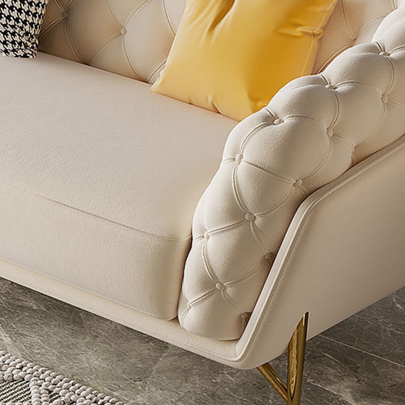 Sofá contemporáneo de Sofá con brazo de Tuxedo de Velvet con respaldo dividido con mechones