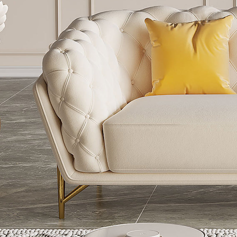 Sofá contemporáneo de Sofá con brazo de Tuxedo de Velvet con respaldo dividido con mechones