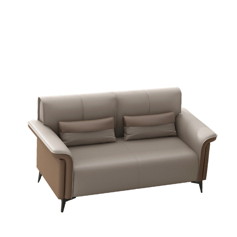 Faux Cuir évasé canapé contemporain canapé avec coussins