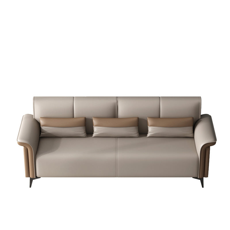 Faux Cuir évasé canapé contemporain canapé avec coussins