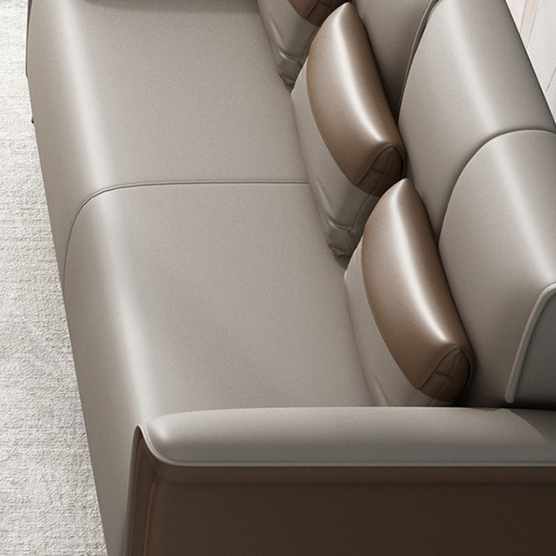 Faux Cuir évasé canapé contemporain canapé avec coussins