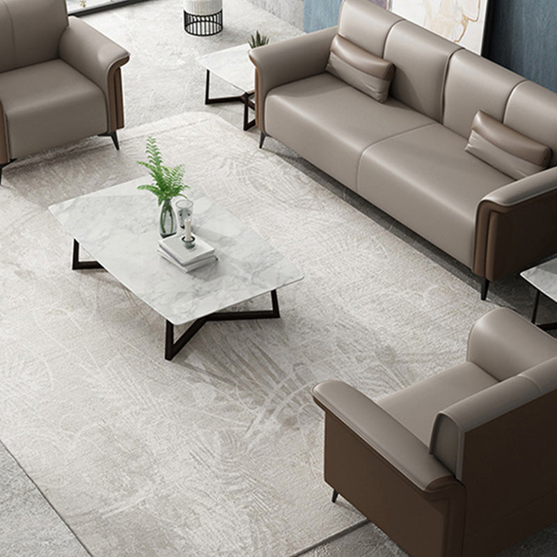 Faux Cuir évasé canapé contemporain canapé avec coussins