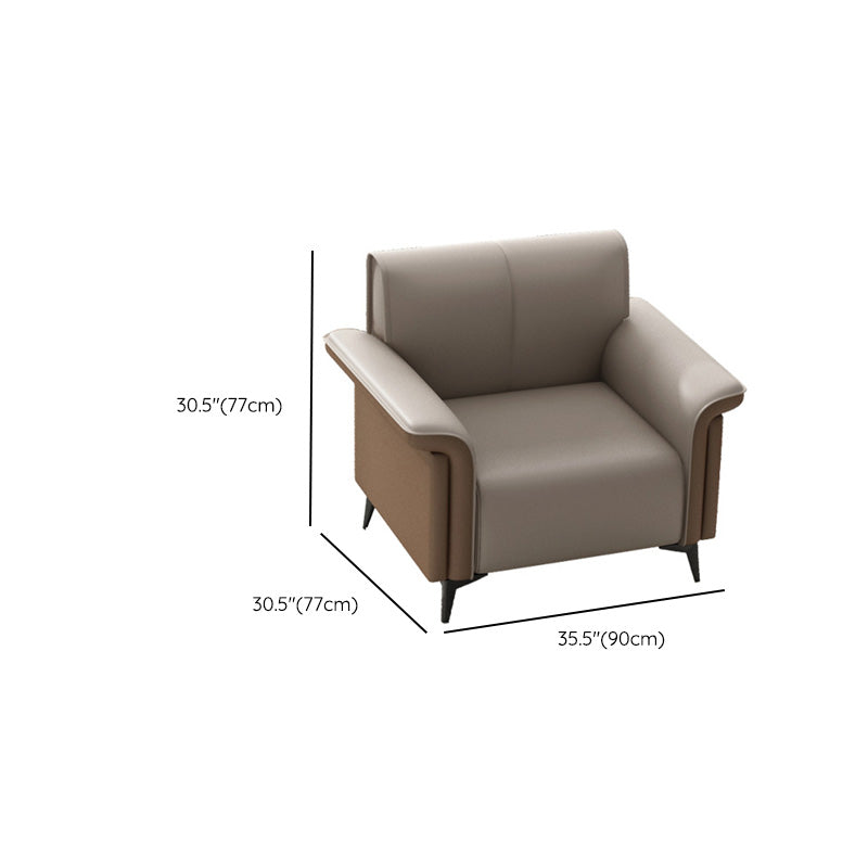 Faux Cuir évasé canapé contemporain canapé avec coussins