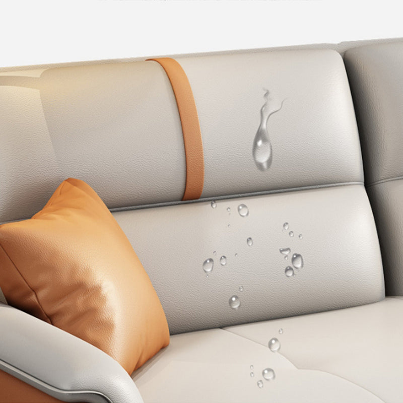 35.43 "brede hedendaagse bank faux leer met kussentoparmkussens sofa