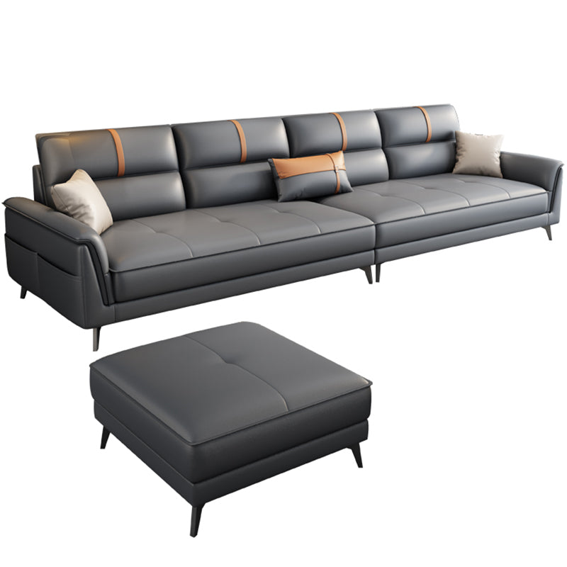 35.43 "brede hedendaagse bank faux leer met kussentoparmkussens sofa