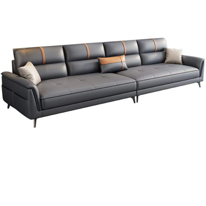 35.43 "brede hedendaagse bank faux leer met kussentoparmkussens sofa