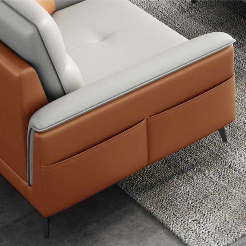 35.43 "brede hedendaagse bank faux leer met kussentoparmkussens sofa