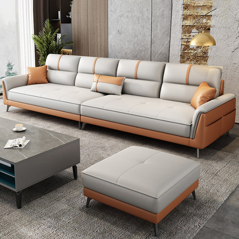 35.43 "brede hedendaagse bank faux leer met kussentoparmkussens sofa