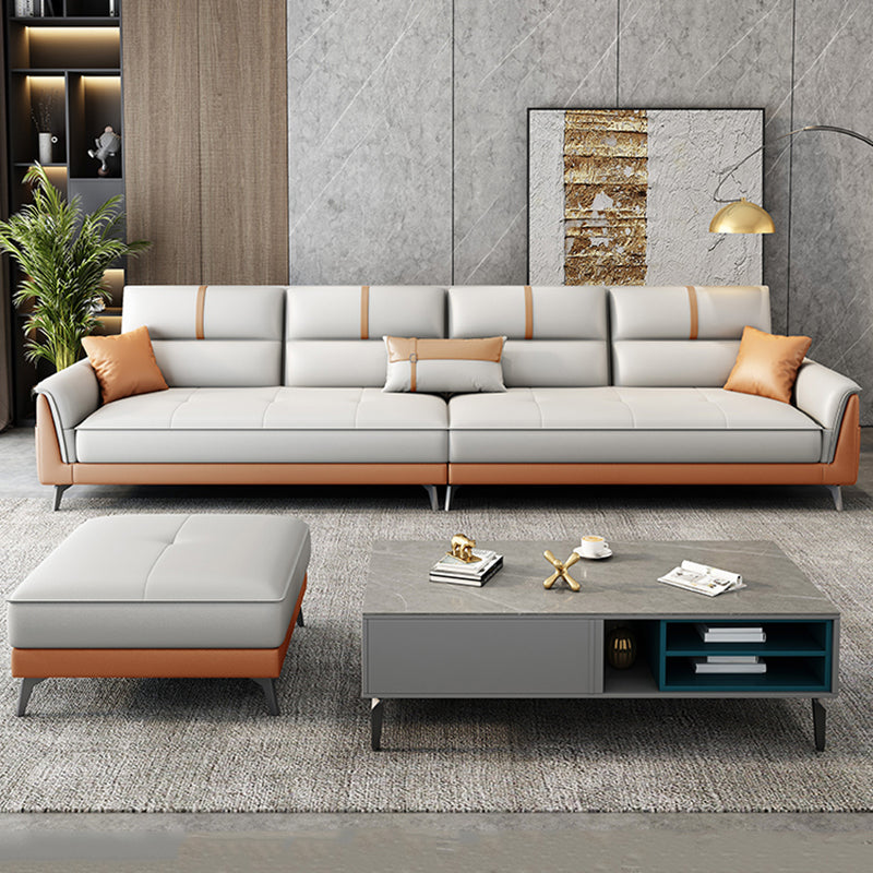 35.43 "brede hedendaagse bank faux leer met kussentoparmkussens sofa