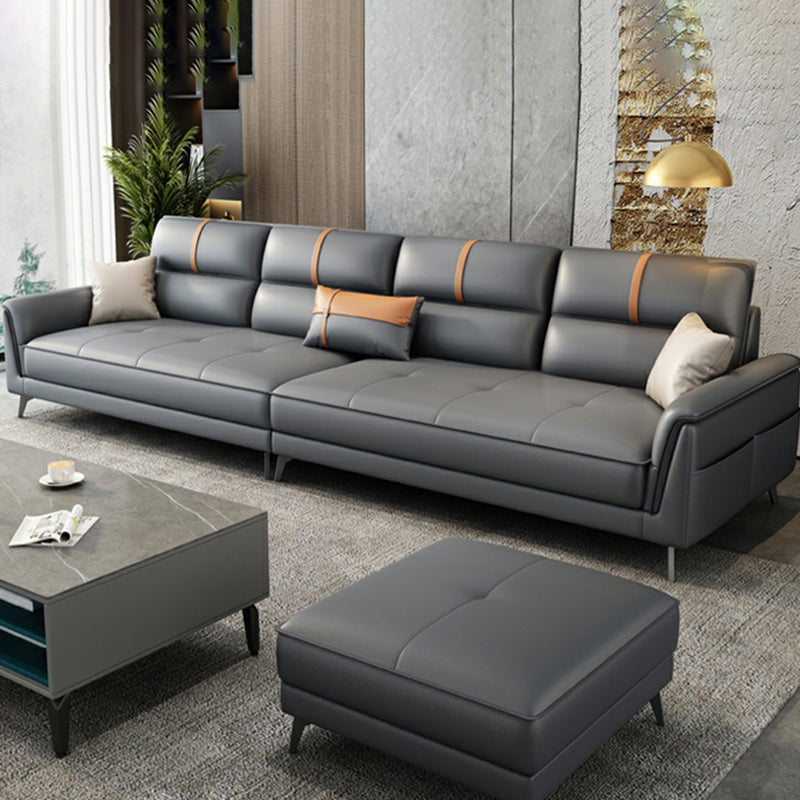 35.43 "brede hedendaagse bank faux leer met kussentoparmkussens sofa