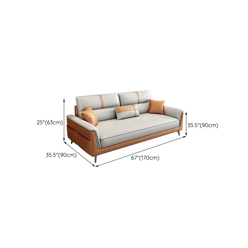 35.43 "brede hedendaagse bank faux leer met kussentoparmkussens sofa