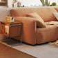 Sofá seccional con brazo superior tipo almohada en madera maciza con respaldo acolchado